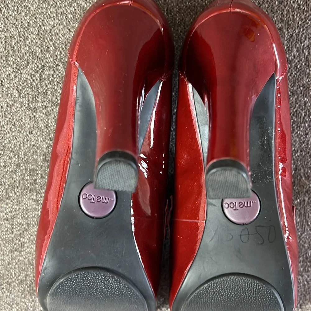 Me Too loafer heels glittery patent red leather - Picture 5 of 10